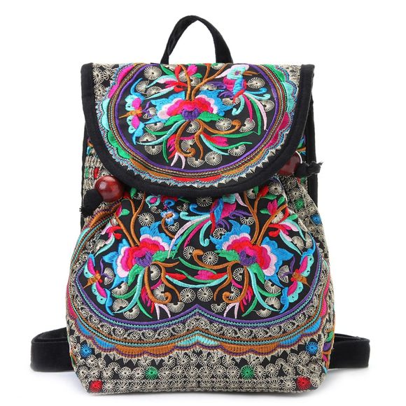Vintage Embroidered Backpack Ethnic Travel Handbag Shoulder Bag, 9.8 X -_- - Picture 1 of 7